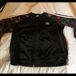 Adidas Floral Sleeve Print Jacket